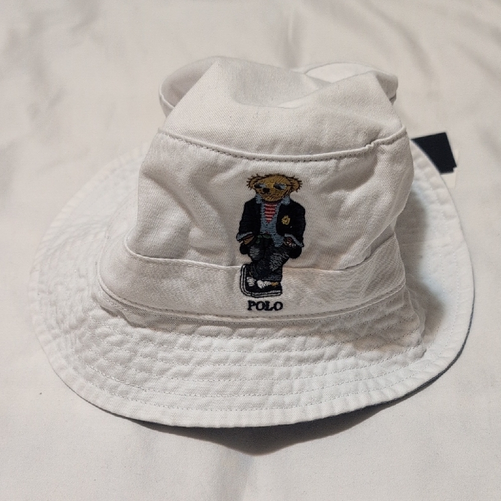 Polo by Ralph Lauren Kids White Hat with Bear Design